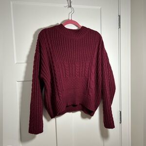 Chunky knit crop sweater plus size